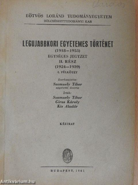 Legujabbkori egyetemes történet 1918-1955. II/1.