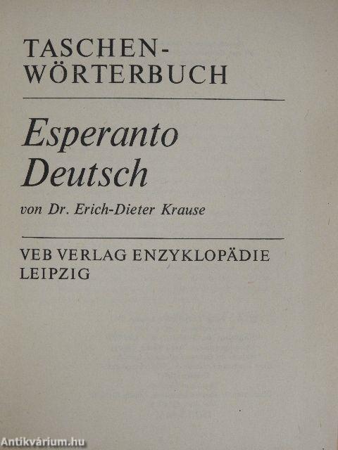 Taschenwörterbuch Esperanto-Deutsch