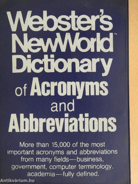 Webster's NewWorld Dictionary of Acronyms and Abbreviations