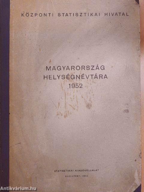 Magyarország helységnévtára 1952