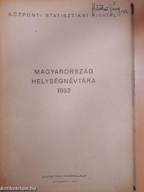 Magyarország helységnévtára 1952