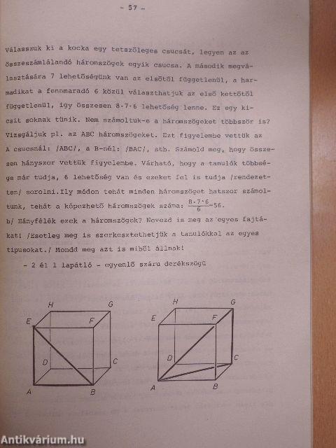 A matematikaoktatás tartalmának és módszerének korszerüsitése IV.