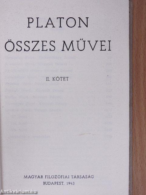 Platon összes művei II. (töredék)