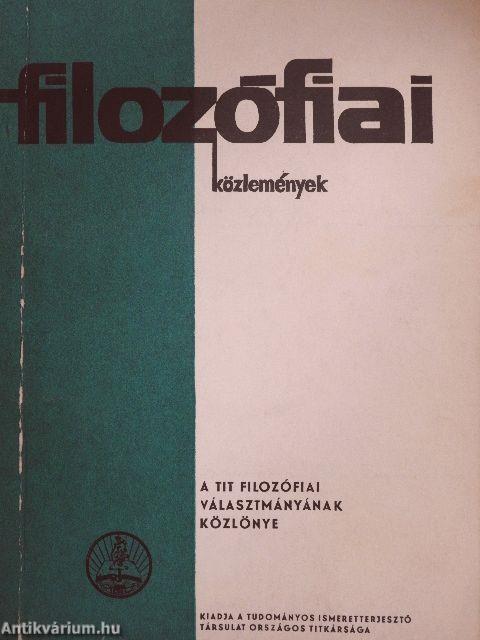 Filozófiai közlemények 1968/1.