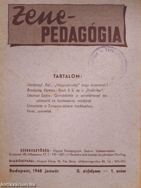 Zenepedagógia 1948. január