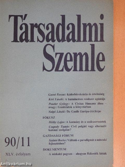 Társadalmi Szemle 1990. november