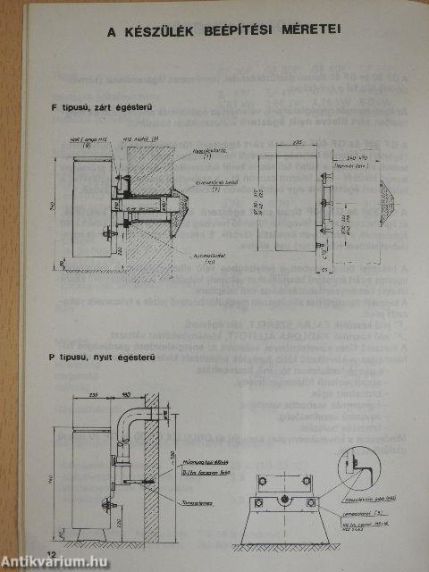 GF 30 F, GF 30 P, GF 40 F, GF 40 P típusú Onixlux gázfűtőkészülék városi- és földgázhoz