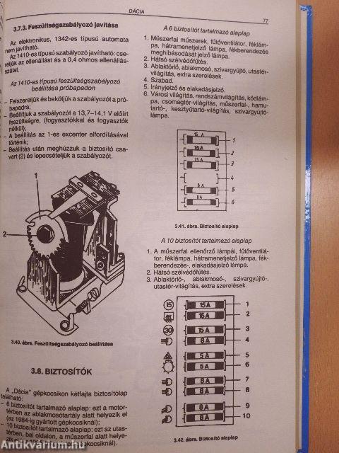 Dácia típusú személygépkocsik javítási kézikönyve