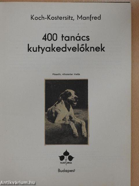 400 tanács kutyakedvelőknek