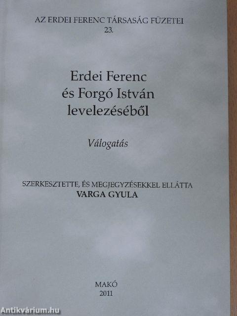 Erdei Ferenc és Forgó István levelezéséből