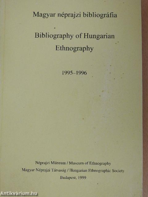 Magyar néprajzi bibliográfia 1995-1996