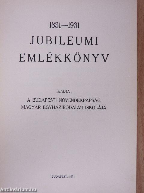 1831-1931 jubileumi emlékkönyv