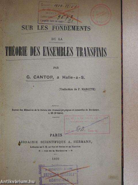 Sur les fondements de la théorie des ensembles transfinis