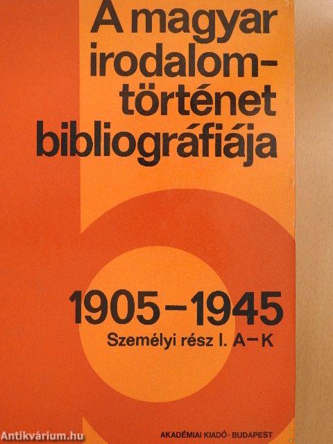 A magyar irodalomtörténet bibliográfiája 6.