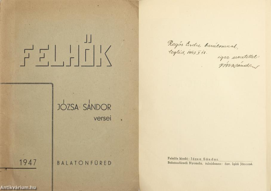 Felhők (dedikált példány)