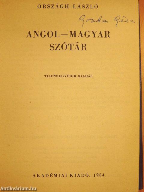 Angol-magyar szótár