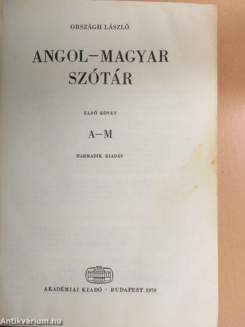 Angol-magyar szótár I-II.