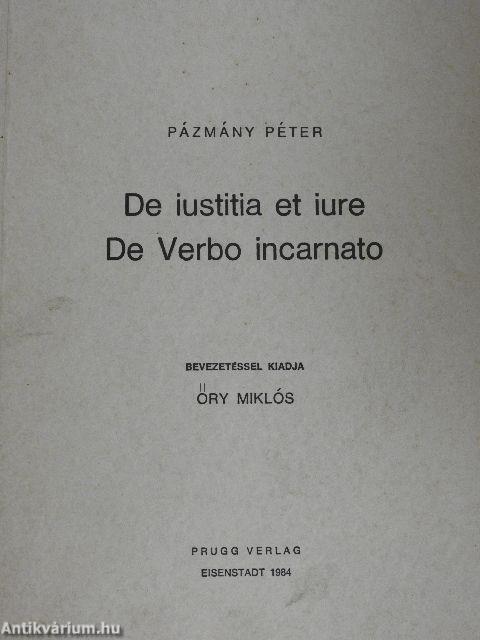 De iustitia et iure/De Verbo incarnato