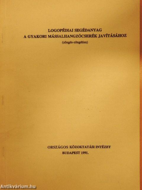 Logopédiai segédanyag a gyakori mássalhangzócserék javításához