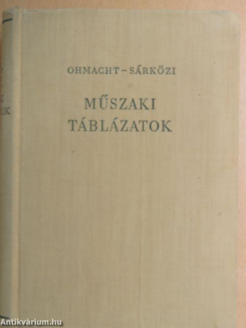 Műszaki táblázatok