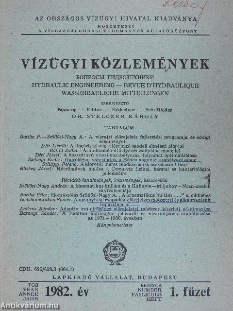 Vízügyi Közlemények 1982/1.