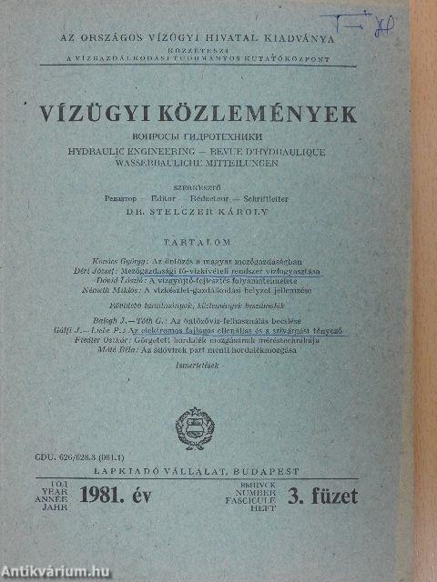 Vízügyi Közlemények 1981/3.