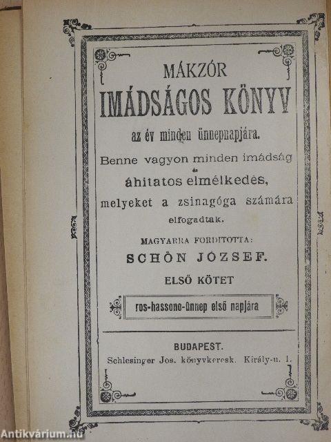 Mákzór imádságos könyv az év minden ünnepnapjára I.