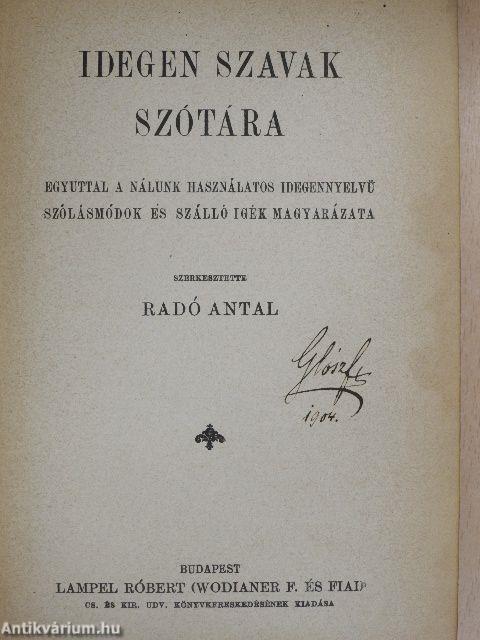 Idegen szavak szótára