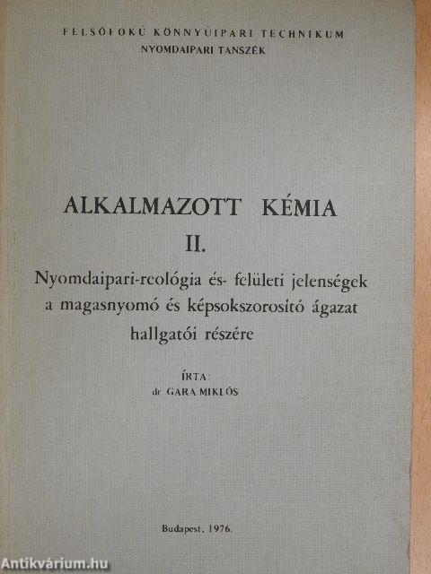 Alkalmazott kémia II.