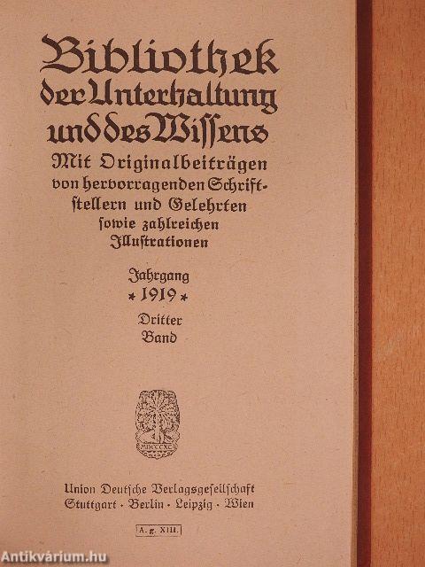 Bibliothek der Unterhaltung und des Wissens 1919/3. (gótbetűs)