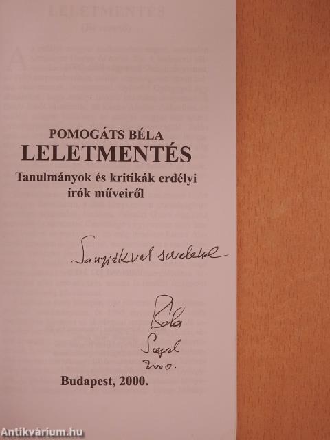 Leletmentés (dedikált példány)