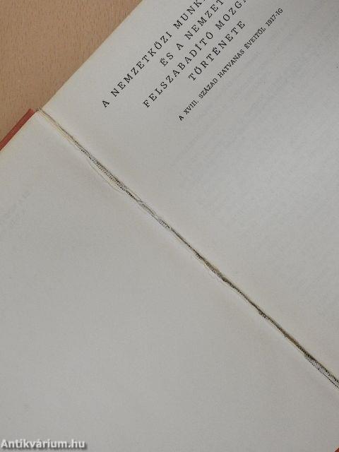 A nemzetközi munkásmozgalom és a nemzeti felszabadító mozgalom története