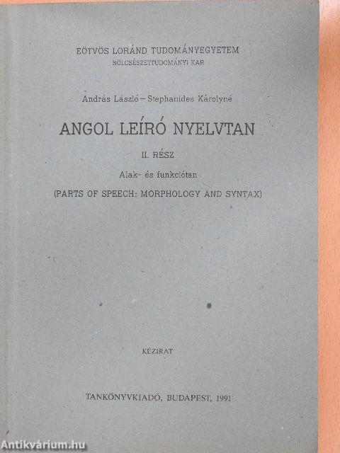 Angol leíró nyelvtan II.