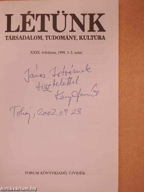 Létünk 1999/1-2. (dedikált példány)