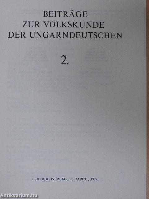 Beiträge zur Volkskunde der Ungarndeutschen 1979