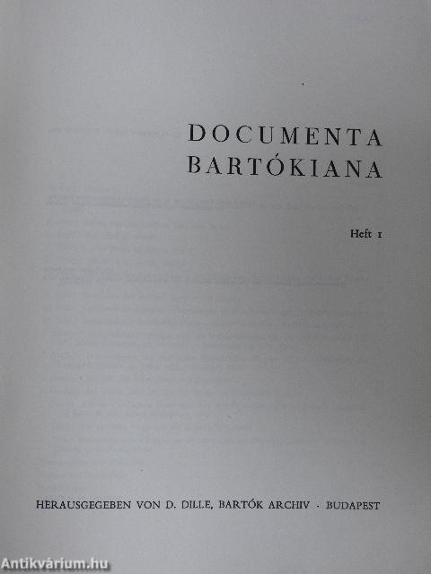 Documenta Bartókiana 1.