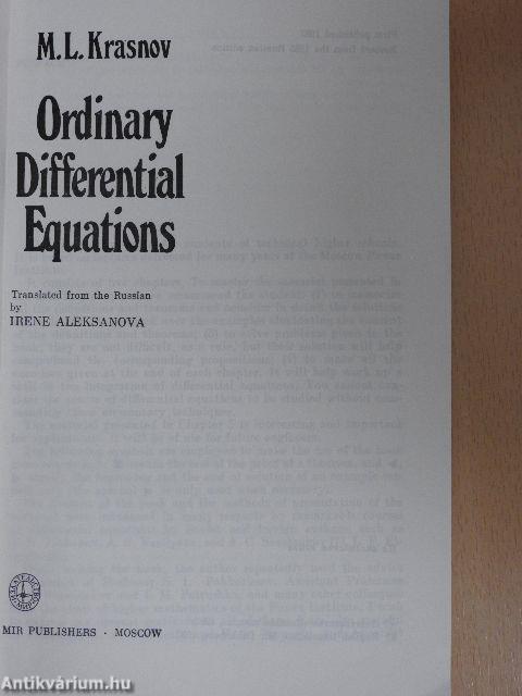 Ordinary Differential Equations