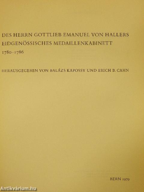 Des Herrn Gottlieb Emanuel von Hallers Eidgenössisches Medaillenkabinett