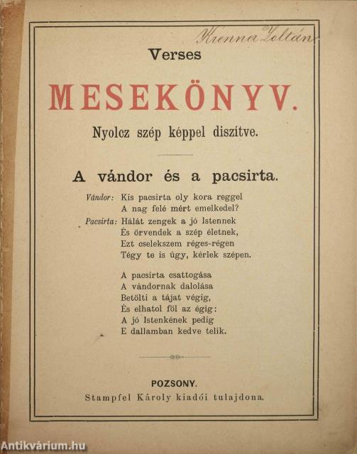 Verses mesekönyv