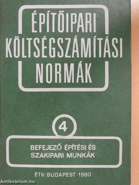 Építőipari költségszámítási normák 4.