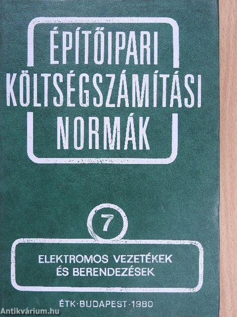 Építőipari költségszámítási normák 7.