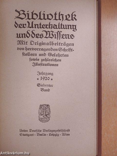 Bibliothek der Unterhaltung und des Wissens 1920/7. (gótbetűs)