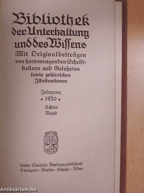 Bibliothek der Unterhaltung und des Wissens 1920/8. (gótbetűs)