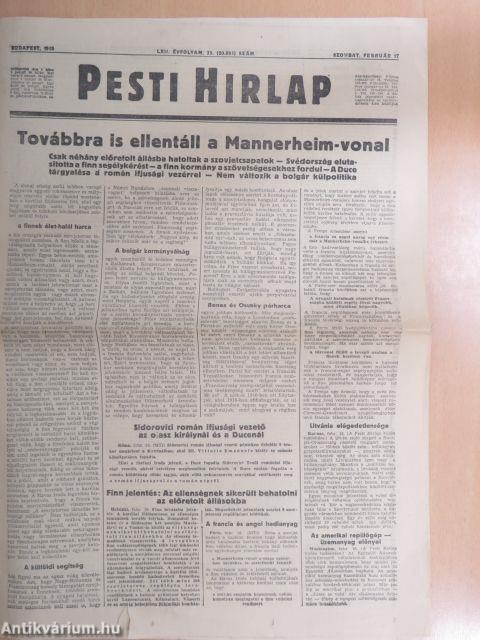 Pesti Hirlap 1940. február 17.