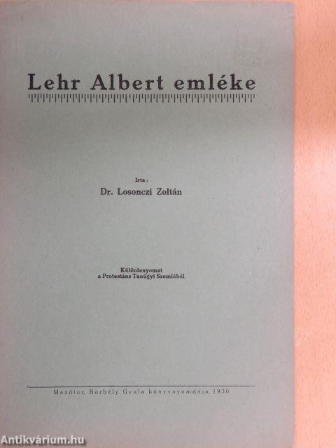 Lehr Albert emléke