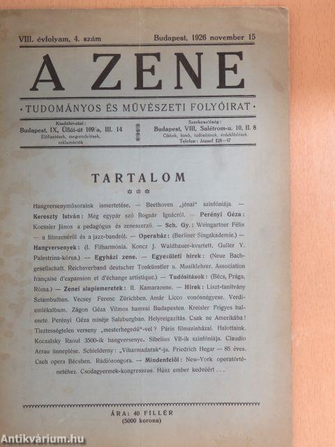 A Zene 1926. november 15.