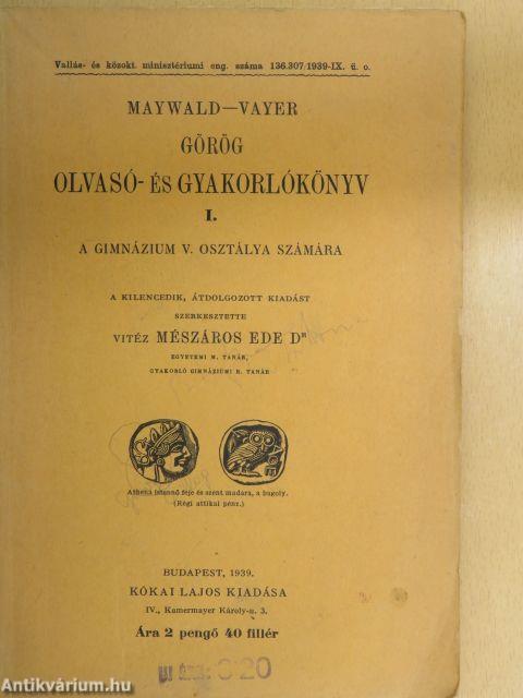 Görög olvasó- és gyakorlókönyv I.