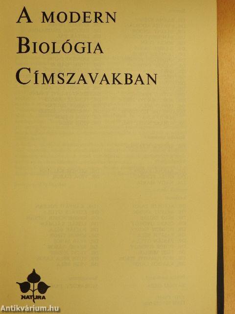 A modern biológia címszavakban