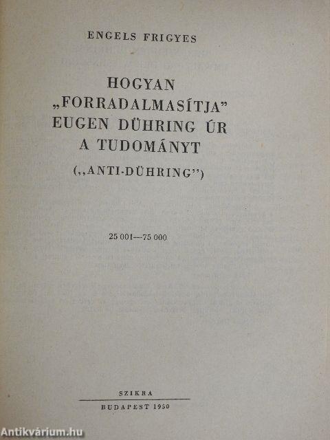 Hogyan "forradalmasítja" Eugen Dühring úr a tudományt