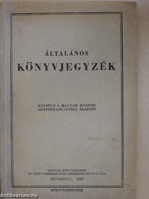 Általános könyvjegyzék 1947.